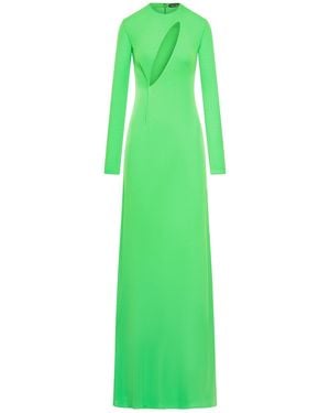 Tom Ford Long Sleeve Slash Front Evening Dress - Green