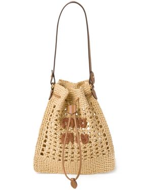 Miu Miu Mini Woven Tote Bag - Metallic