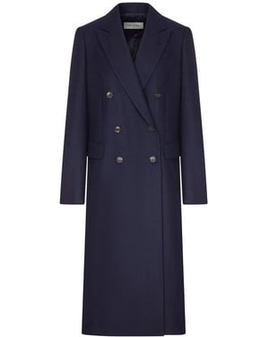 Dries Van Noten Double-Breasted Long Coat - Blue