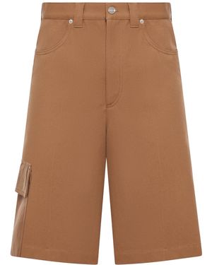 Gucci Heavy Cotton Canvas Cargo Bermuda Shorts - Brown
