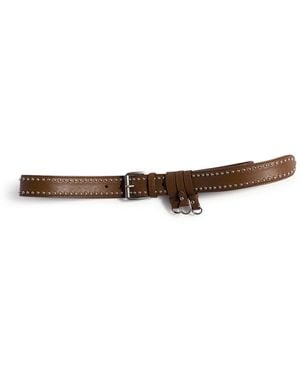 Miu Miu Cintura in pelle con borchie - Bianco