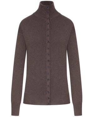 Lemaire Fine Wool Button-Front Cardigan - Brown