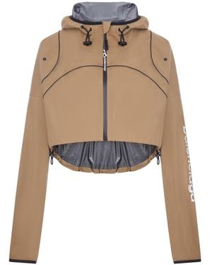 Balenciaga Techwear Cropped Jacket In Camel - Natural