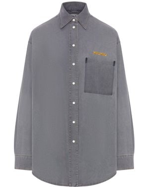 Miu Miu Camicia in chambray - Grigio