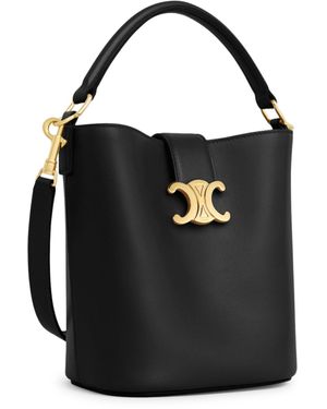 Celine Louise Medium Leather Bucket Bag in Black | Lyst Celine Louise Medium Leather Bucket Bag in Black | Lyst