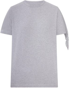 JW Anderson J.W.Anderson Melange Effect T-Shirt With Knotted Sleeves - Grey