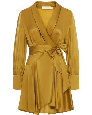 Zimmermann Silk Wrap Dress - Yellow