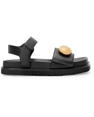 Loewe Sandali pebble con suola fussbett in morbida pelle di vitello - Nero