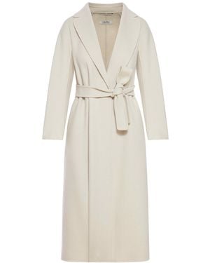 Max Mara Cappotto midi esturia in drap di lana - Bianco