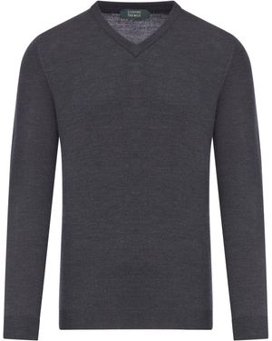 Zanone Maglia con scollo a v in wool flex - Blu