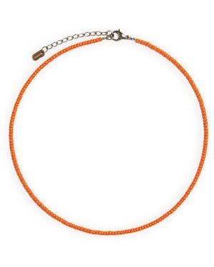 COLLANINE COLORATE Mini Colorful Necklaces With Glass Beads - White