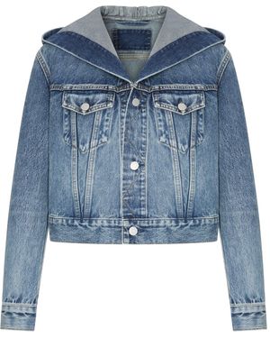 Alaïa Giacca di jeans con cappuccio - Blu