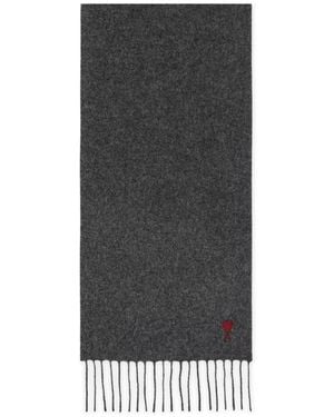 Ami Paris Ami De Coeur Scarf - Gray