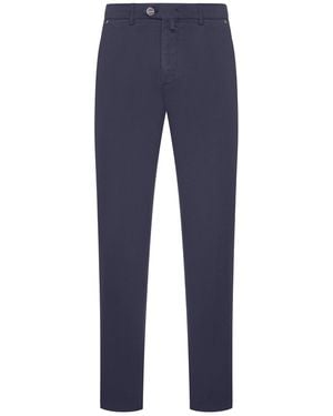 Kiton Pantaloni slim fit in cotone - Blu