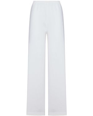 Max Mara Pure Destiny Pants In Linen Blend Canvas - White