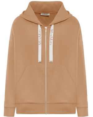 Max Mara Technical Cotton Jersey Sweatshirt - Natural