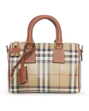 Burberry Borsa bowling mini check - Marrone