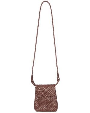 IBELIV Woven Leather Shoulder Bag With Flap - White