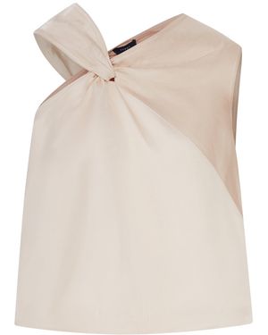 Soeur Luciana One-Shoulder Top With Knot Detail - Natural