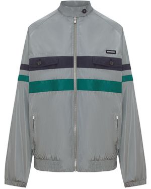 Miu Miu Tec Silk Blouson - Grey