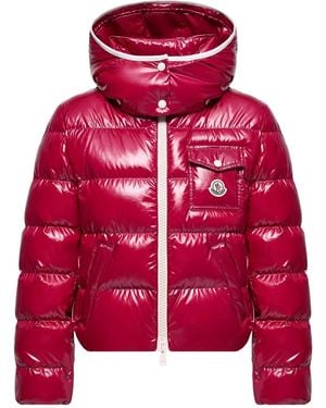 Moncler Andro Short Down Jacket With Hood - Red