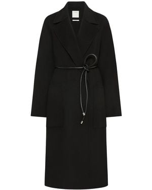 Sportmax Oversized Double Wool Coat - Black