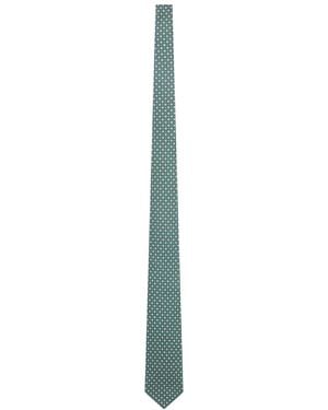 Kiton Micro-Pattern Tie - White