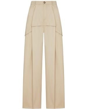 Loewe X Paula's Ibiza Lightweight Cotton Pants With Asymmetric Panel Construction - Natural