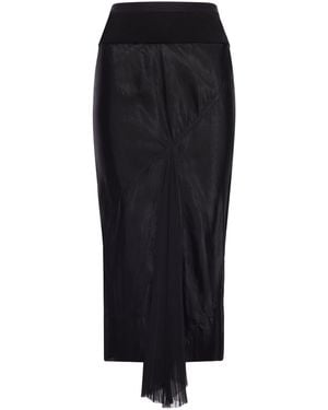 Rick Owens Asymmetric Midi Skirt - Black