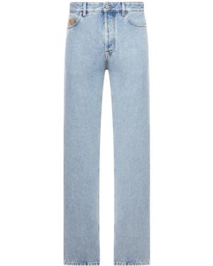 Gucci Pantalone in denim dÉlavÉ con inserto gg - Blu