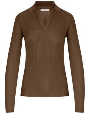 Max Mara Cashmere And Silk Polo Sweater - Brown
