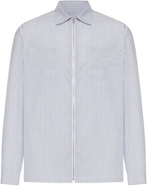 Prada Cotton Poplin Shirt With Striped Pattern - White