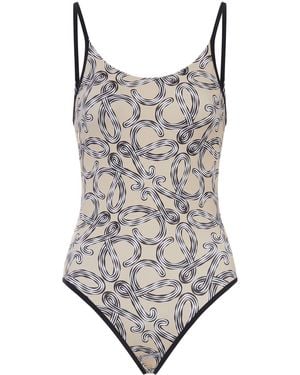 Loewe X Paula's Ibiza Technical Jersey Swimsuit With All-Over Anagram Print - White