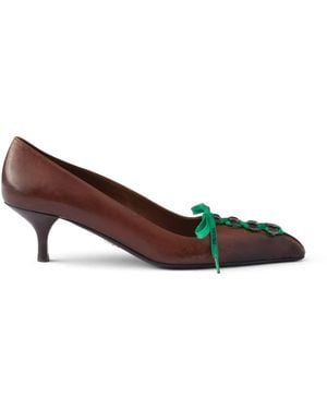 Prada DÉcolletÉ in pelle effetto anticato - Marrone