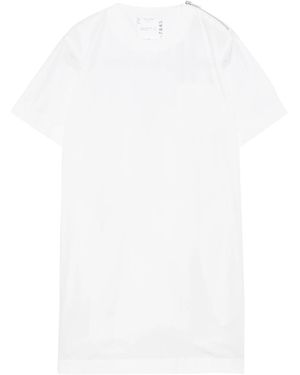 Sacai Abito corto in popeline - Bianco