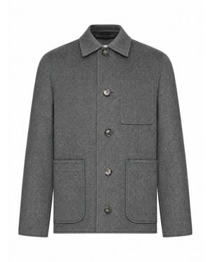 Ami Paris Giacca button-down in lana e cashmere - Grigio