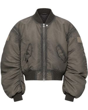 Rick Owens Nylon Cropped Bomber Jacket - Gray