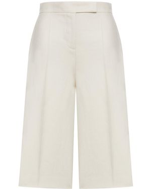 Max Mara Kaki Linen Bermuda Shorts - White