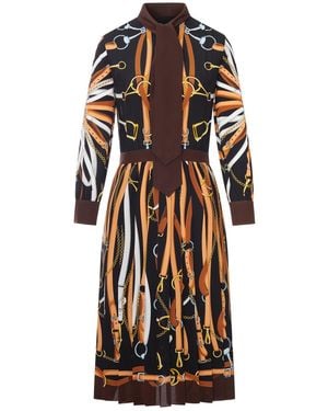 Gucci Printed Silk Chemisier Dress - Black