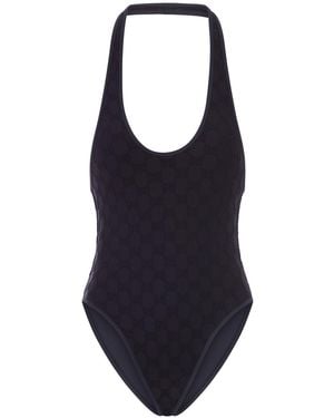 Gucci Gg Stretch Jersey Swimsuit - Blue