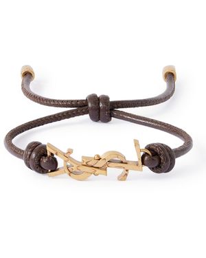 Saint Laurent Bracciale in nappa intrecciata ysl - Metallizzato