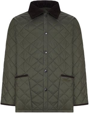 Barbour Giacca trapuntata a rombi con colletto a contrasto - Verde