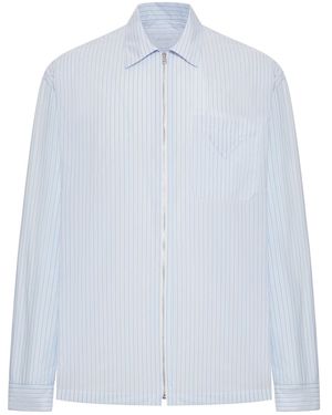 Prada Technical Fabric Shirt With Striped Pattern - White