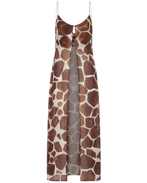 THE NINA STUDIO Silk Georgette Long Gilet - Multicolour