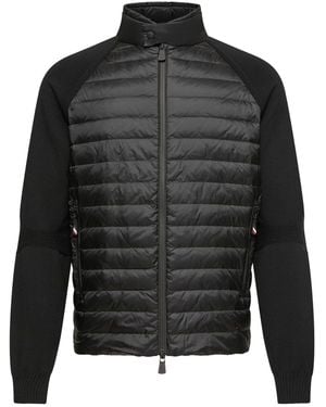 Moncler Grenoble Tricot Quilted Cardigan - Grey