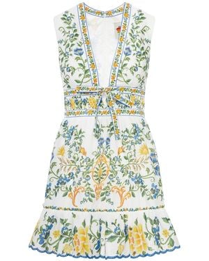 FARM Rio Emily Mini Dress With Floral Print And Ruffles - White