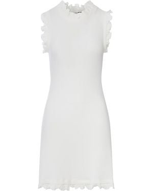 Loewe X Paula's Ibiza Ribbed Jersey Dress With Ruffles - White