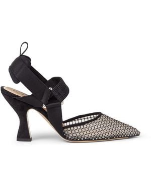 Fendi Hummingbird High-Heeled Slingback - Black