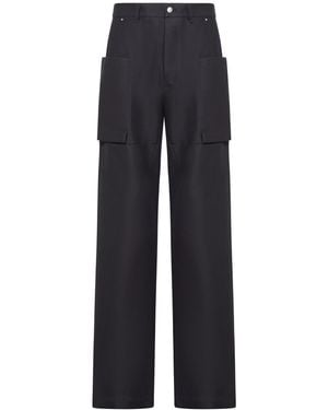 Rick Owens Stefan Cotton Blend Cargo Trousers - Blue