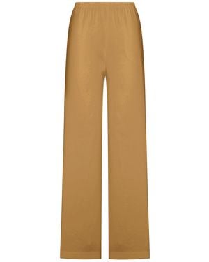 Max Mara Pure Destiny Trousers In Linen Blend Canvas - Natural